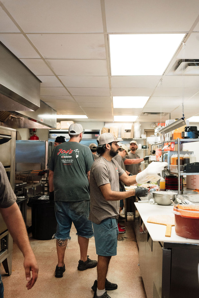 Kitchen staff at Joe's Pizza in Loyalsock