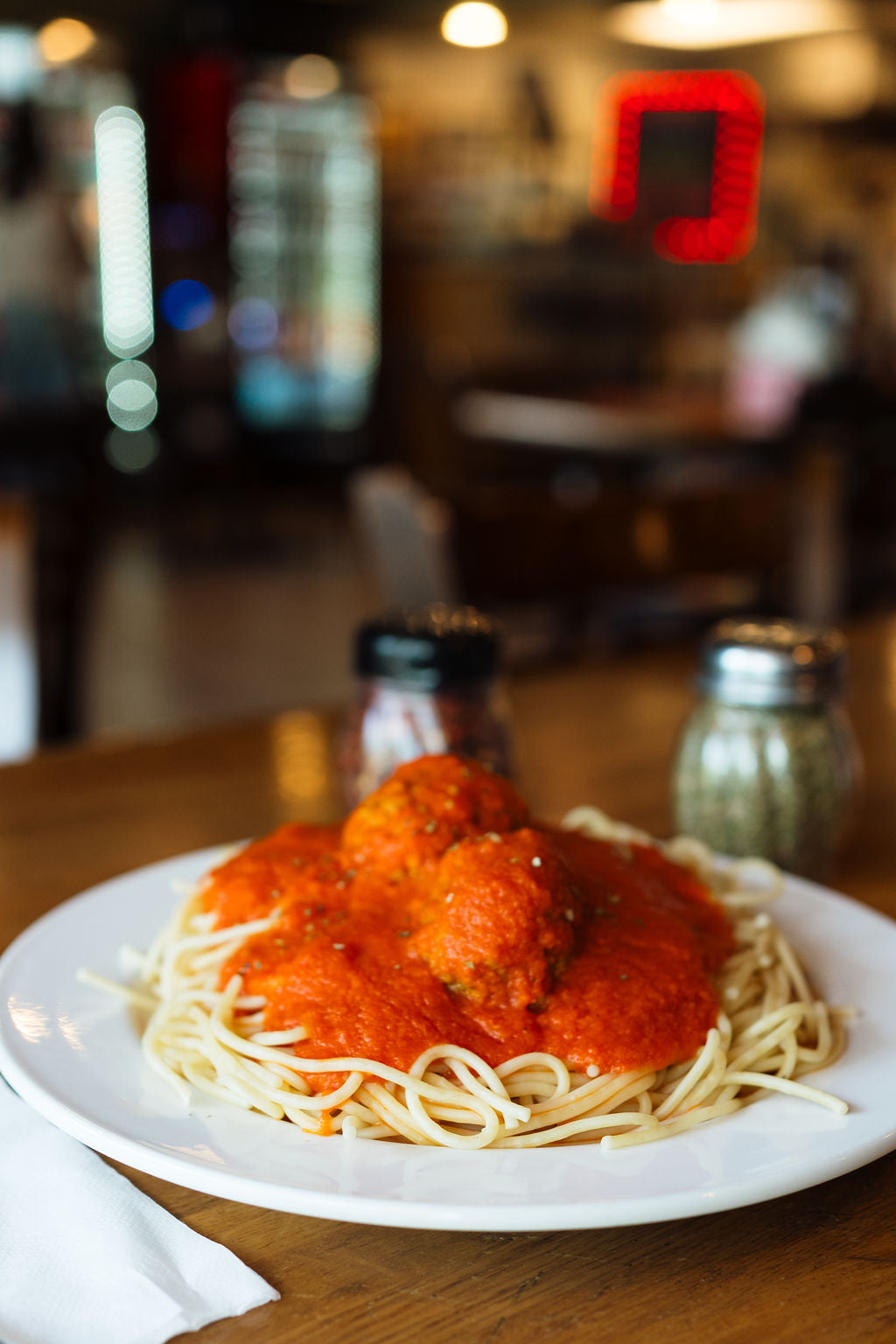 spaghetti and meatballs at Joe's Pizza and Restaurant